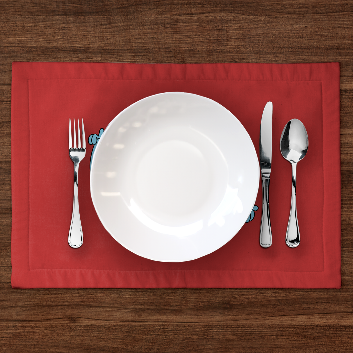 Blue Heart with Zebra Red Placemat