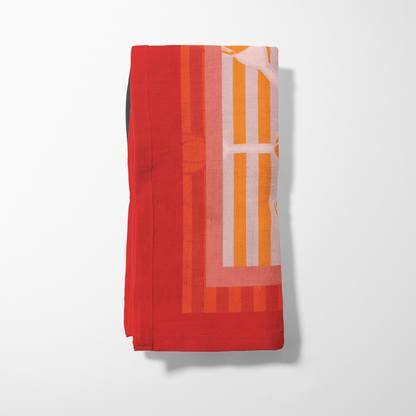 Red Nature and Stripes Napkin