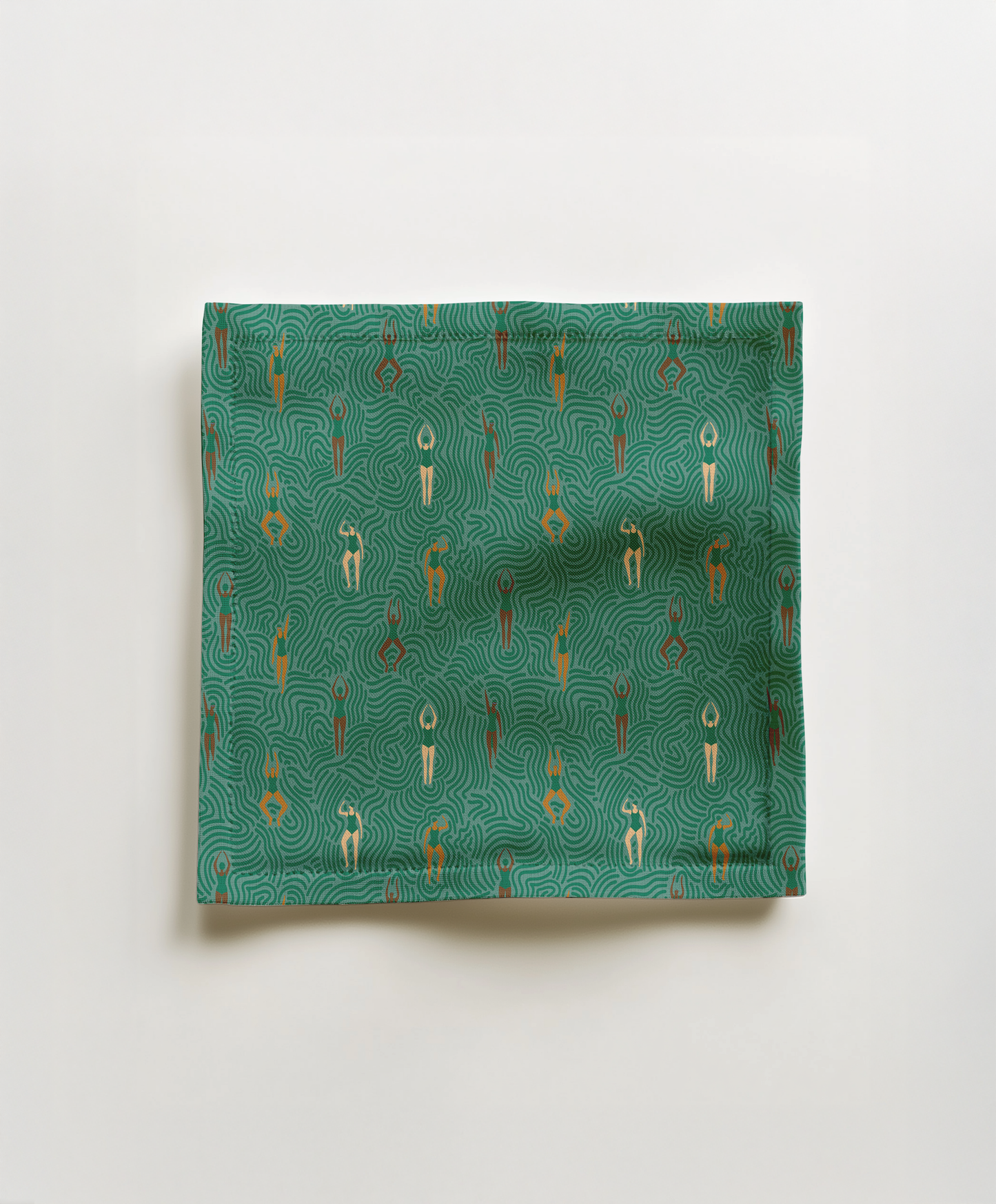 Swimmers in Summer in Butterfly Green Cocktail Napkin