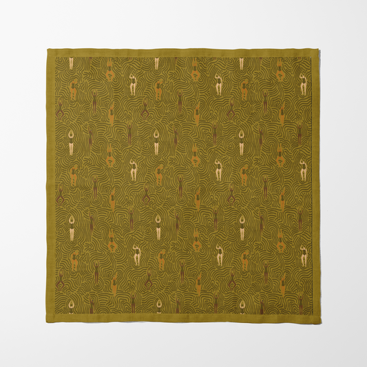 Swimmers in Summer in Gold Napkin in Lightweight Linen