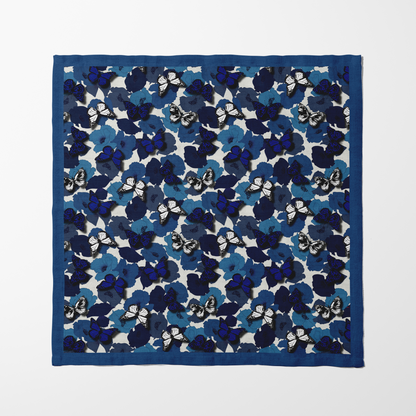 Listening Butterflies Napkin in Blue in Organic Cotton Voile