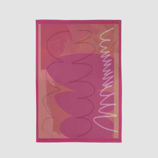 Pink Lines Tea Towel