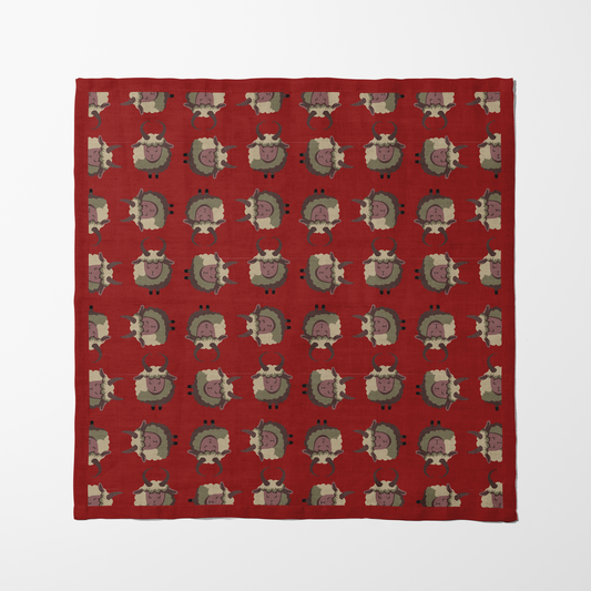 Krampus Napkin in Dark Red