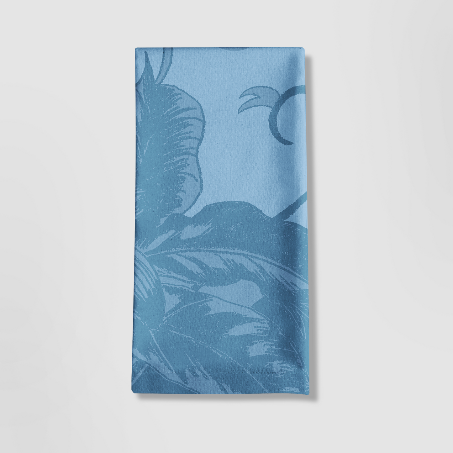 Tropical Paissage Tea Towel in Light Blue