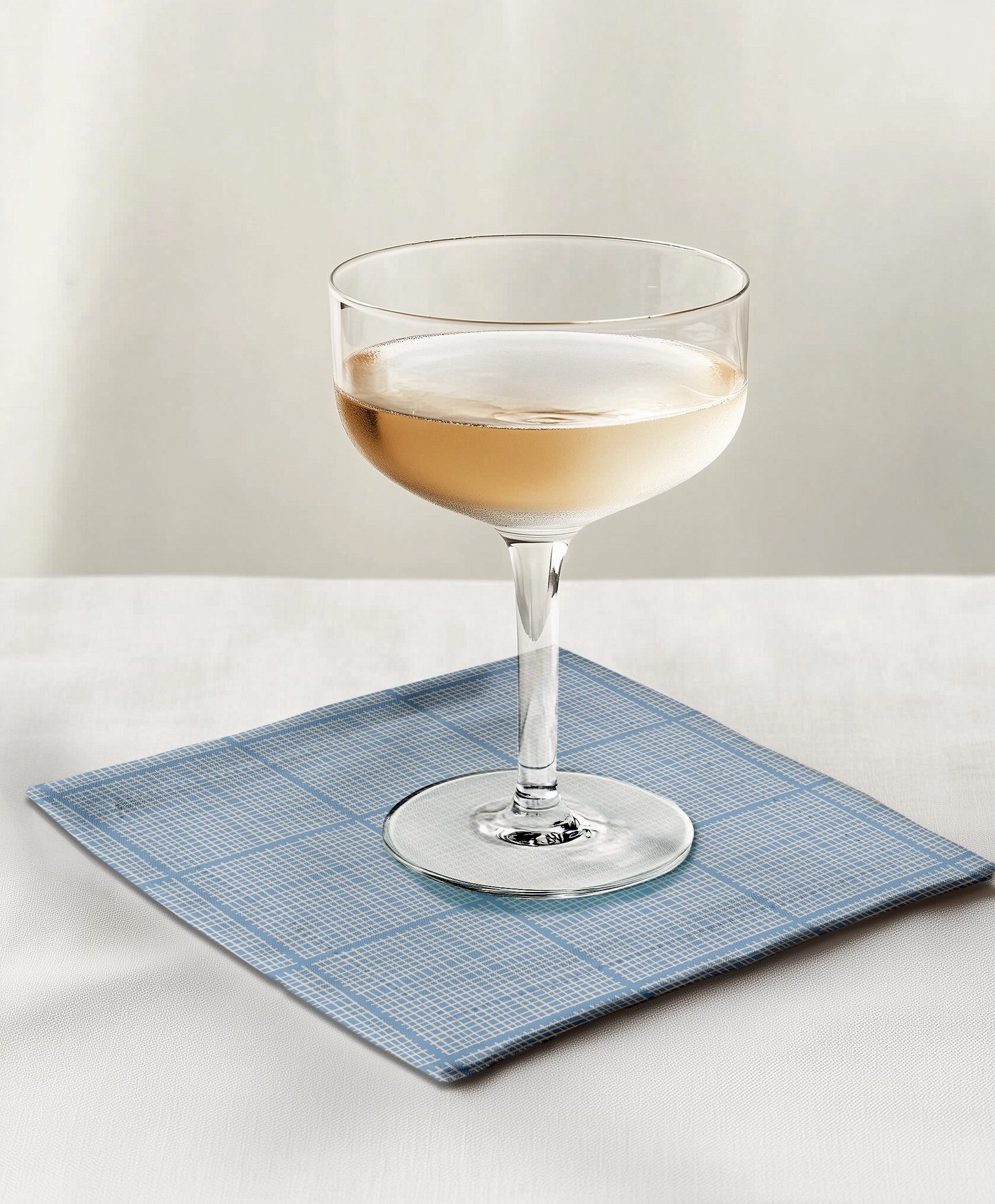 Cream + Lt Blue Cocktail Napkin