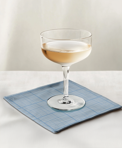 Cream + Lt Blue Cocktail Napkin