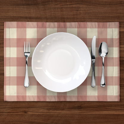 ONE Large Gingham Placemat - Racer in Mid Cotton Twill