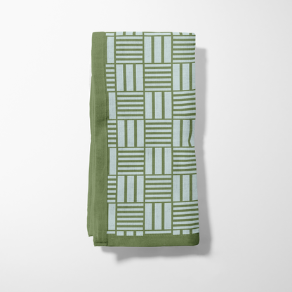 Checkered Stripes Napkin in Green