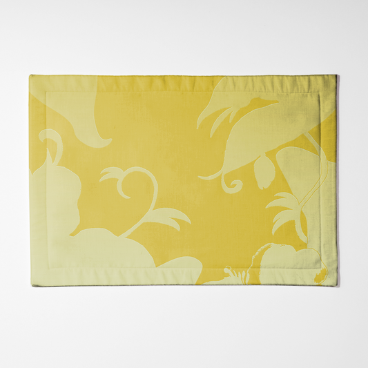 Tropical Paissage Placemat in Yellow in Lightweight Linen