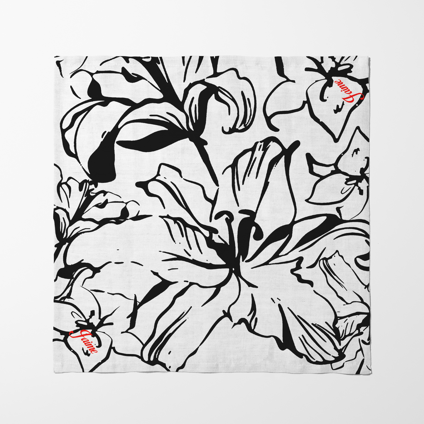 'Bayahibe Rose' in Black Beauty Fiery Red Napkin