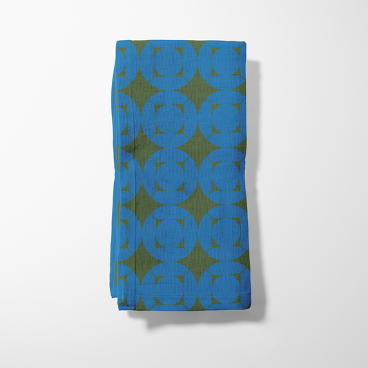 Picnic in the woods Napkin - Blue Green in Lightweight Linen