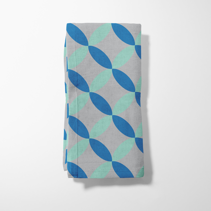 Intertwine Napkin - Aqua in Organic Cotton Voile