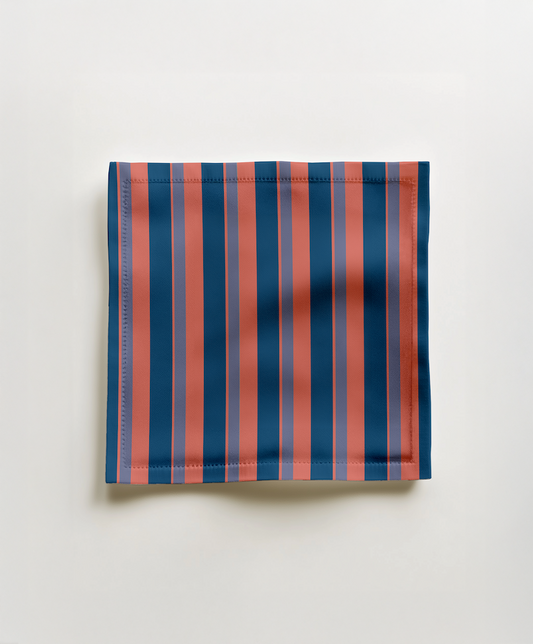 Candy Stripes Cocktail Napkin in Pink & Purple in Lightweight Linen