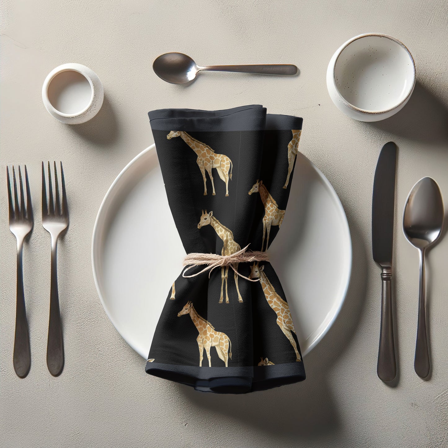 Napkin - Giraffes in black
