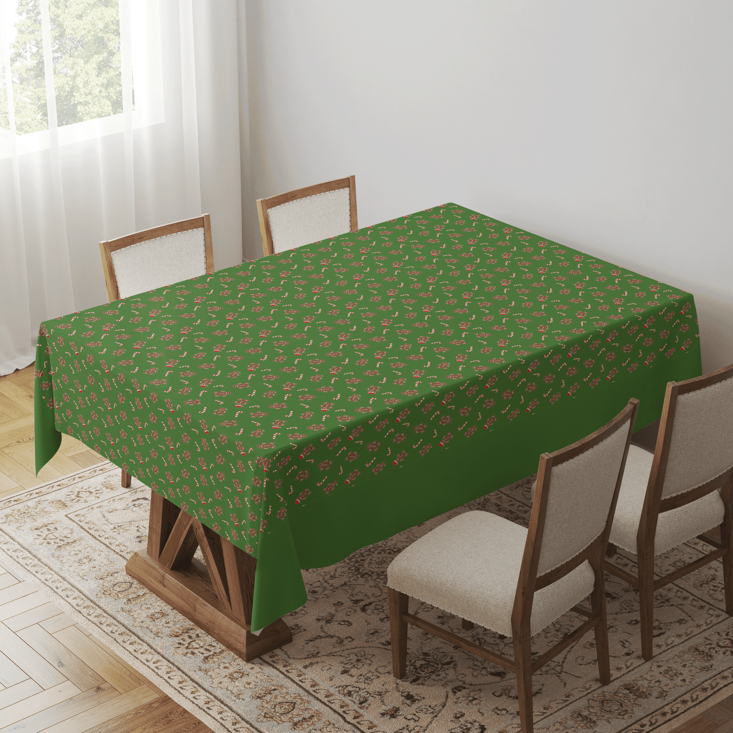 Green Gingerbread Dude Tablecloth