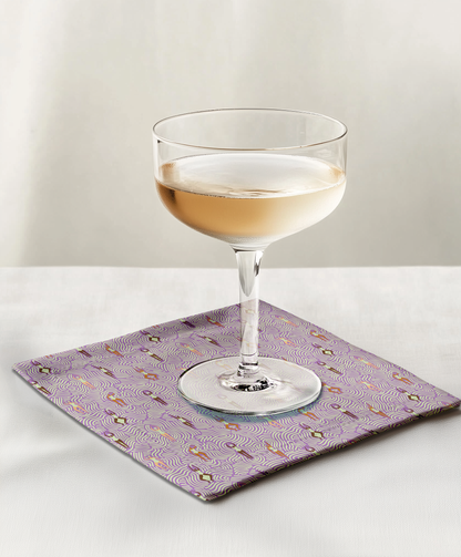 Swimmers in Summer in Mauve Lime Cocktail Napkin