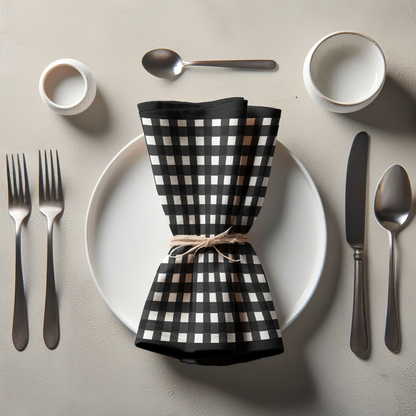 Black Gingham Napkin