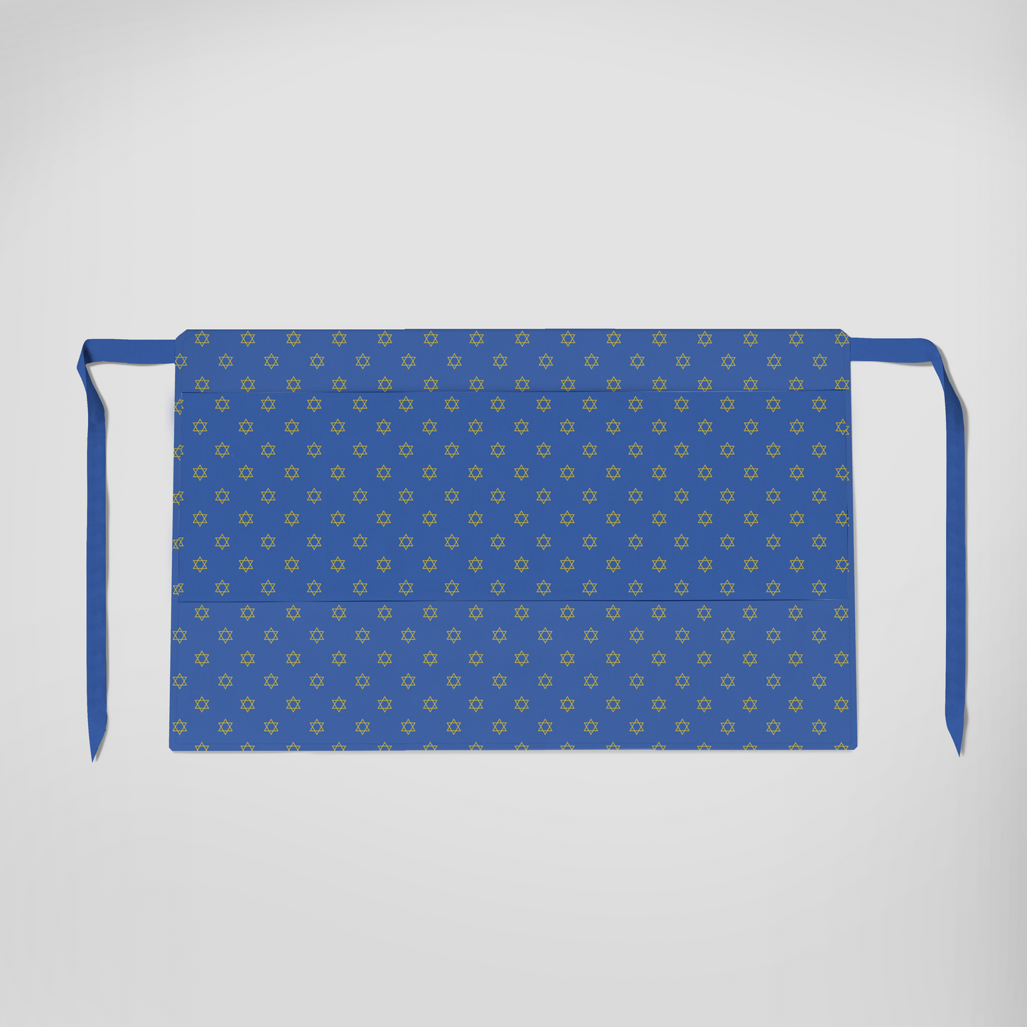 Star of David Half Apron in Dark Blue and Yellow