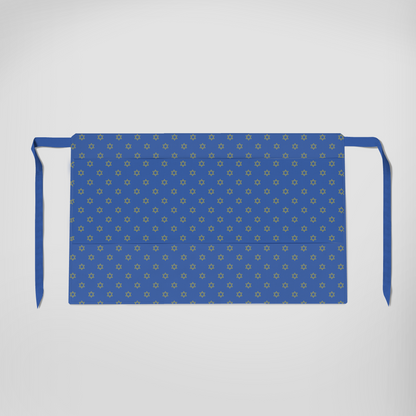 Star of David Half Apron in Dark Blue and Yellow