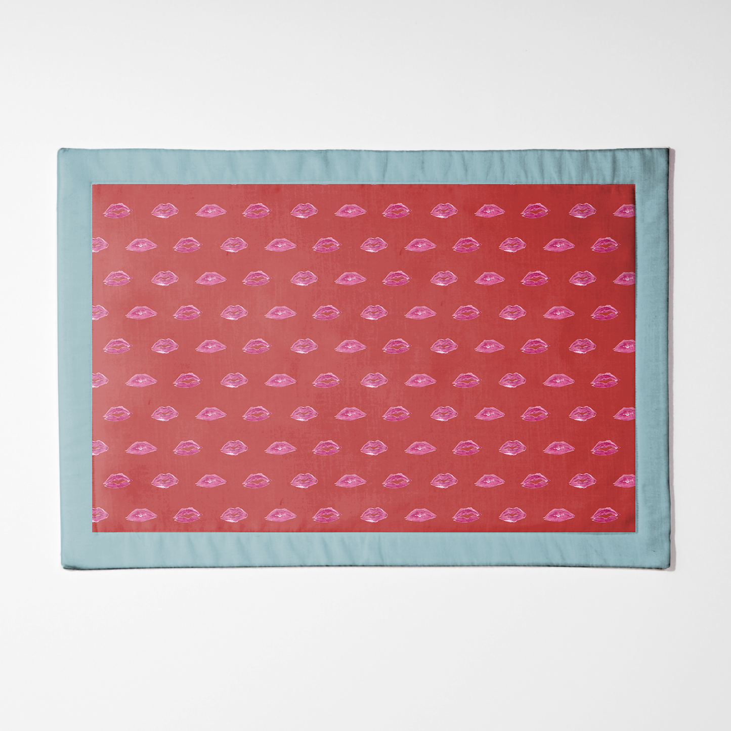 Zebra Red Smooch with Aqua Placemat