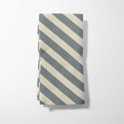 ONE Diagonal Stripe Napkin - Stone in Organic Cotton Voile