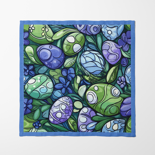 Swirly Easter Eggs Napkin in Lightweight Linen
