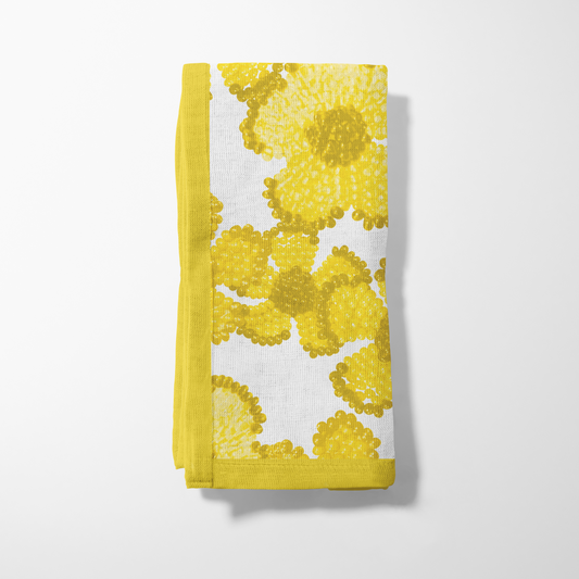 Canary Floral Napkin in Organic Cotton Voile