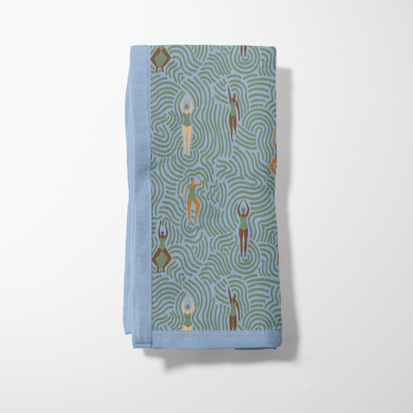 Swimmers in Summer in Mid Summer Dip Napkin in Lightweight Linen