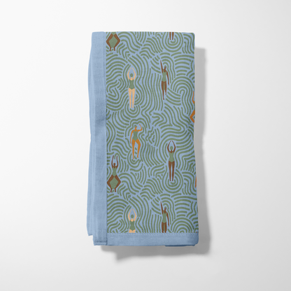Swimmers in Summer in Mid Summer Dip Napkin in Lightweight Linen