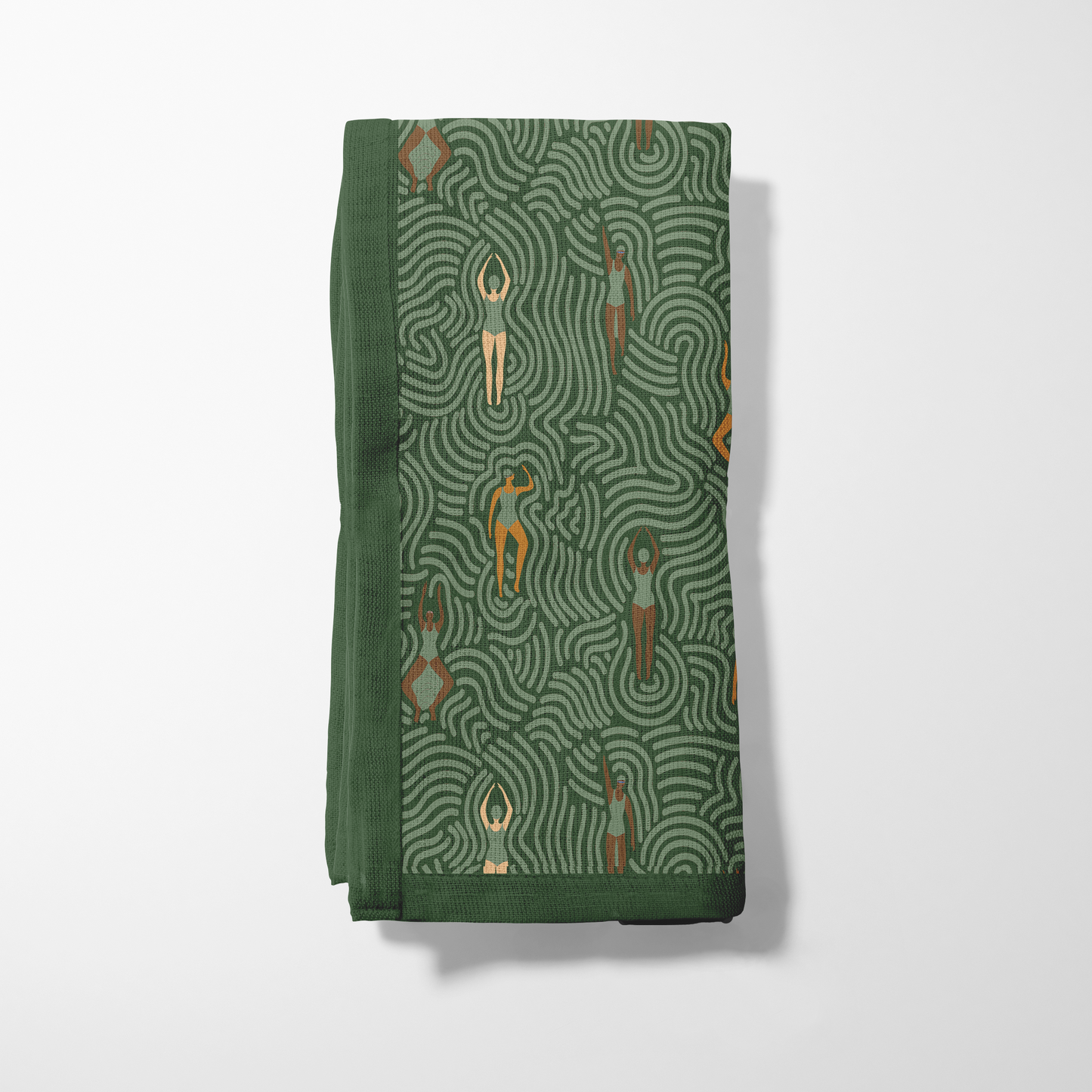 Swimmers in Summer in Mid Summer Hike Napkin in Lightweight Linen