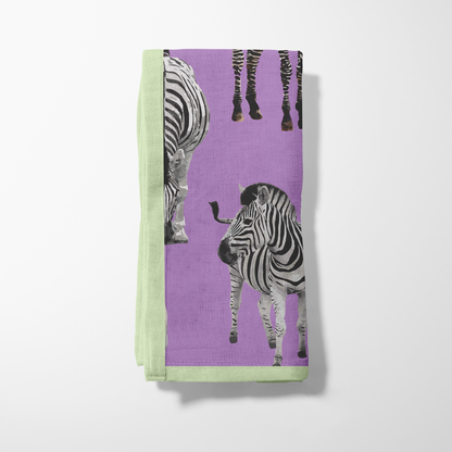 Zias Zebras Napkin Mauve Lime