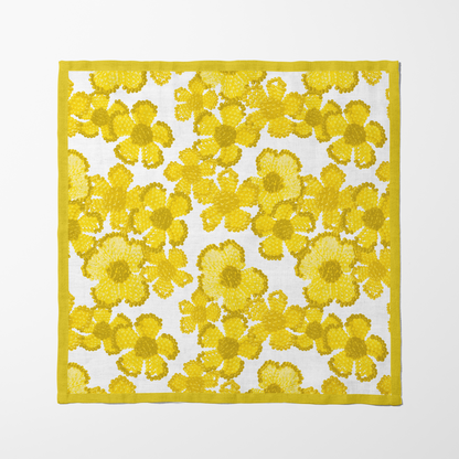 Canary Floral Napkin in Organic Cotton Voile