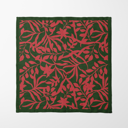 Figi Floral Napkin in Mid Summer Poppy in Organic Cotton Voile