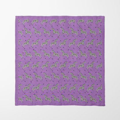 Leaping Zebras Napkin in Pretty Mauve - Lightweight Linen