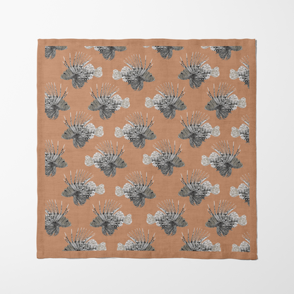 Peach King Fish Napkin in Lightweight Linen