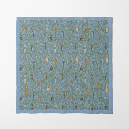Swimmers in Summer in Mid Summer Dip Napkin in Lightweight Linen