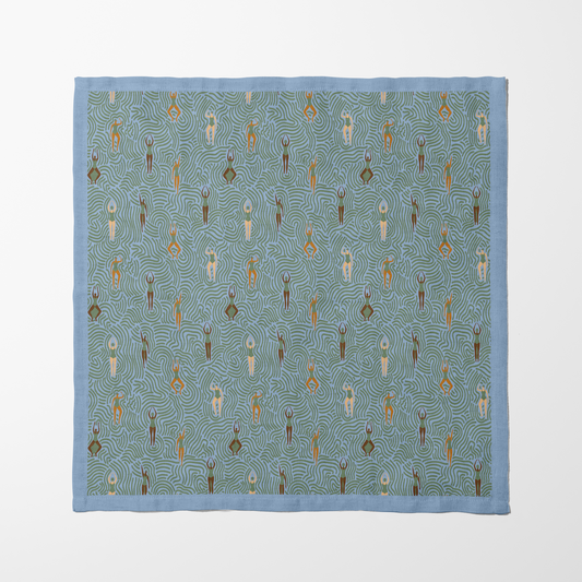 Swimmers in Summer in Mid Summer Dip Napkin in Lightweight Linen