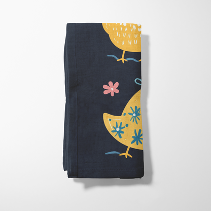 Midnight Blue Easter Napkin in Lightweight Linen