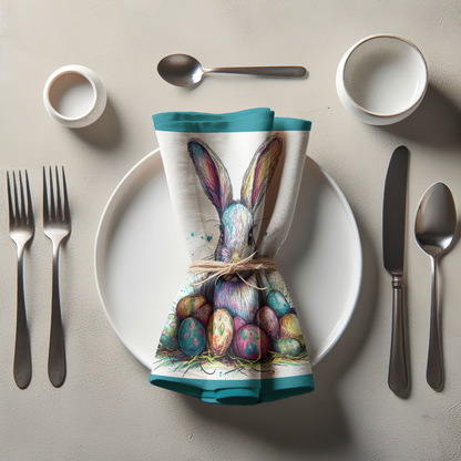 Easter Bunny Napkin in Lightweight Linen