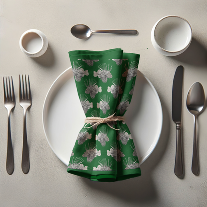 Green King Fish Napkin in Lightweight Linen