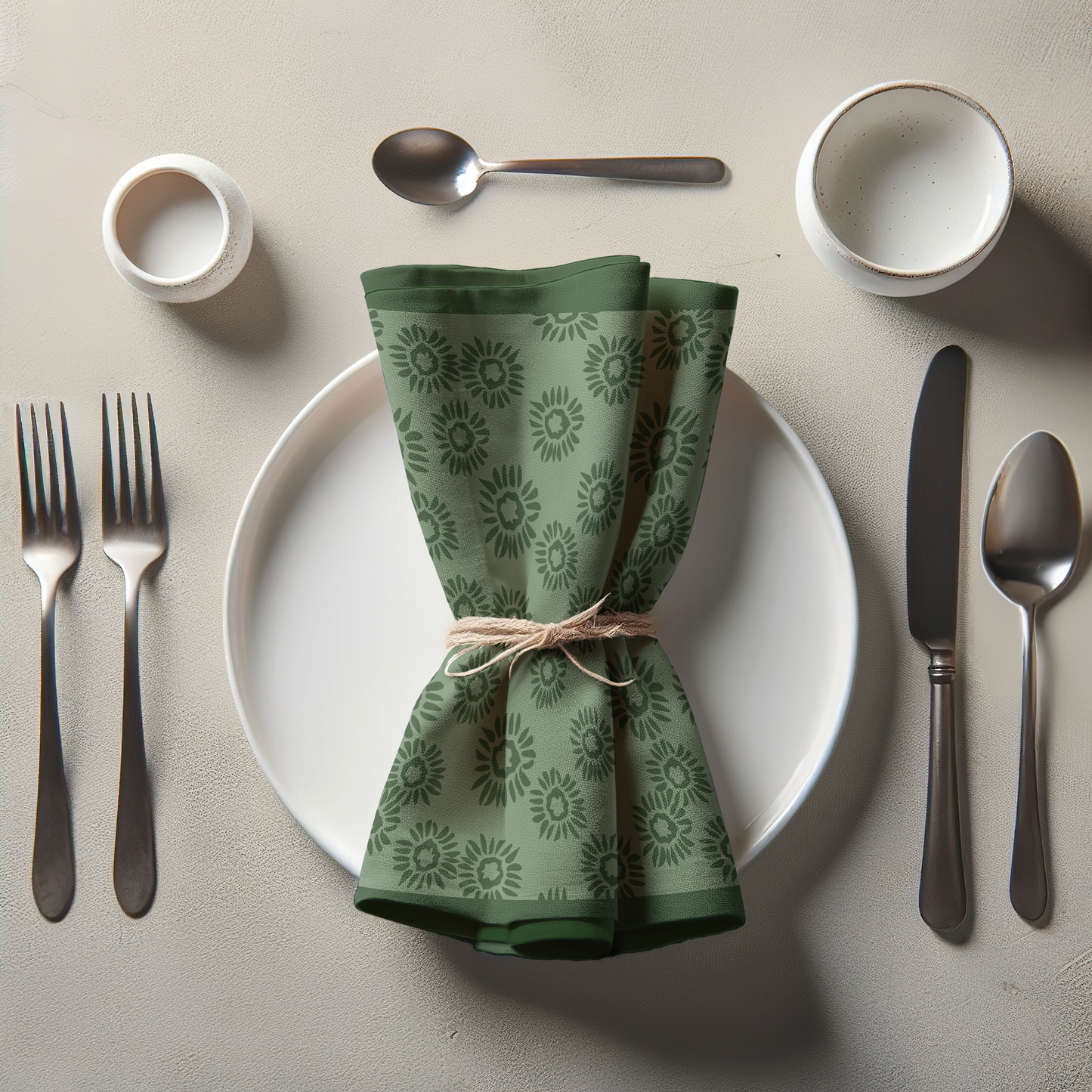 Mid Summer Hike Daisies Napkin in Lightweight Linen