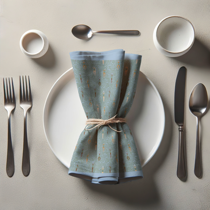 Swimmers in Summer in Mid Summer Dip Napkin in Lightweight Linen