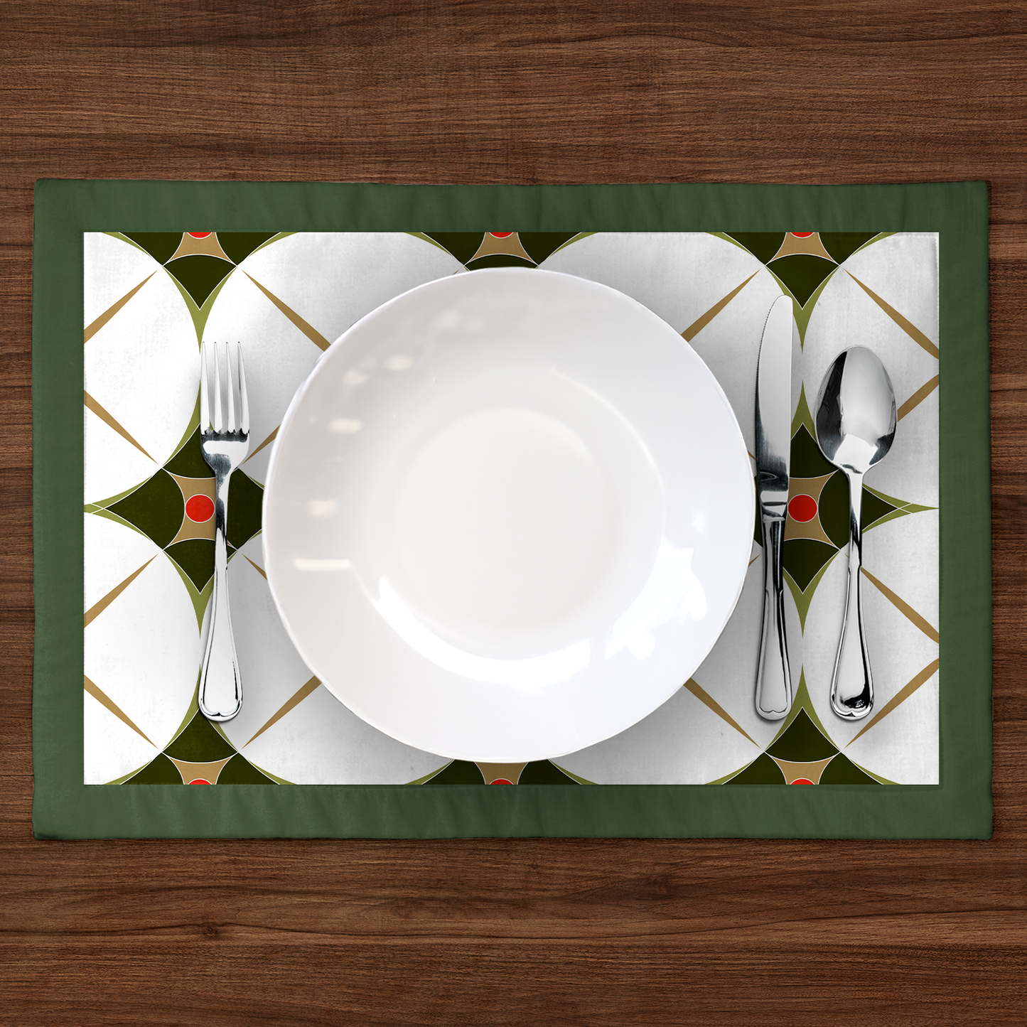 Holiday Abstract Placemat in Green