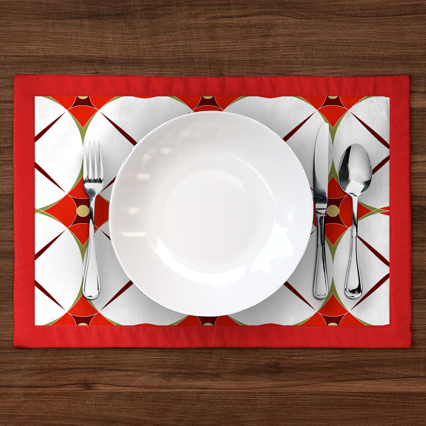 Holiday Abstract Placemat in Red