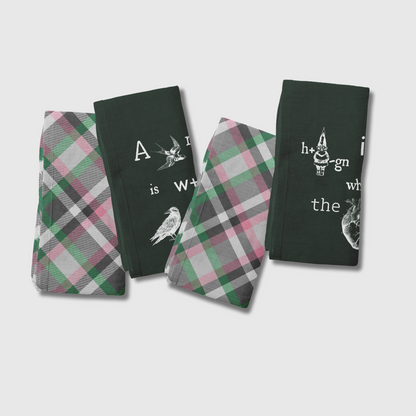 Plaid x Rebus Napkins in Green | Set of 8