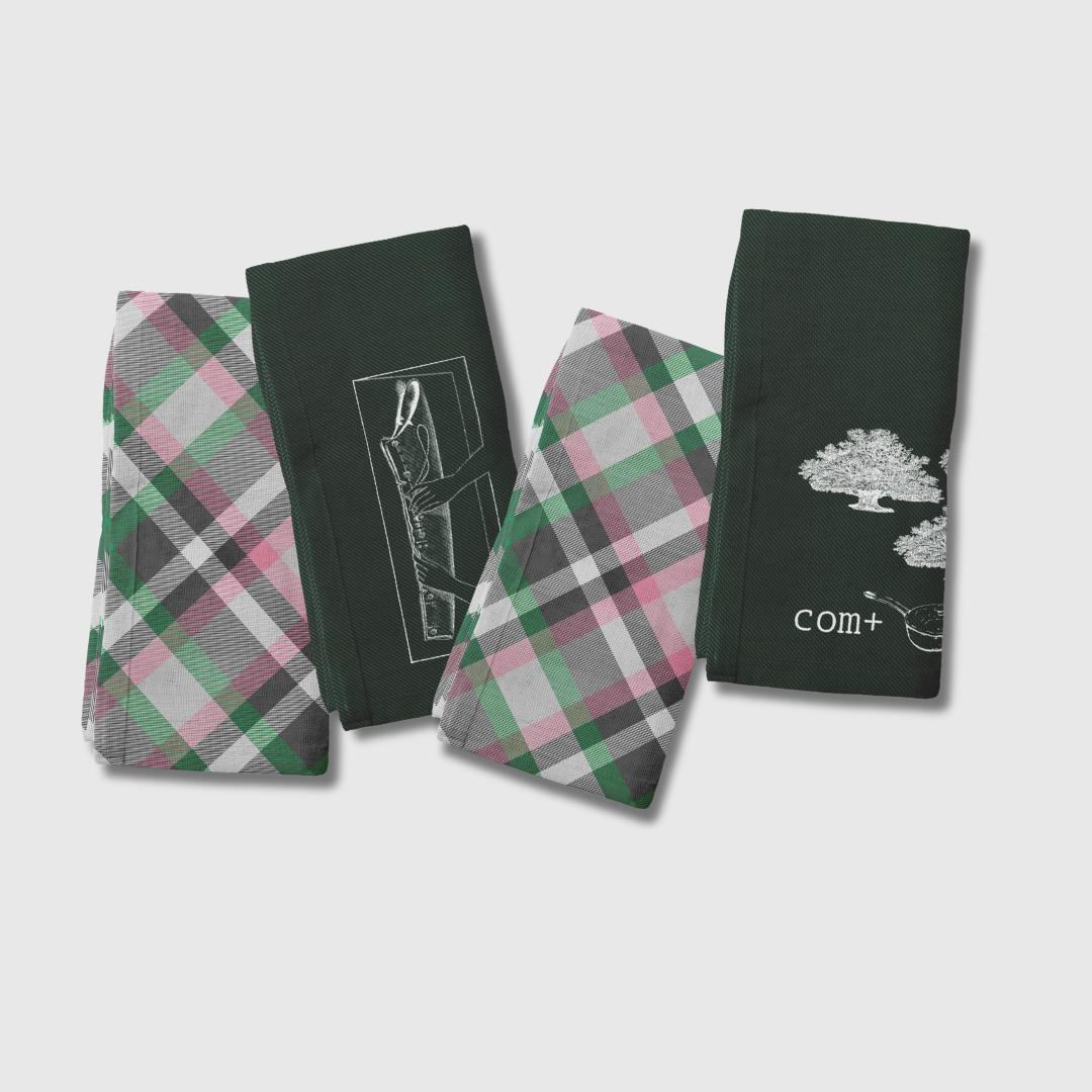 Plaid x Rebus Napkins in Green | Set of 8