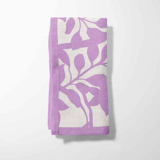 Figi Floral Napkin in Light Pink in Lightweight Linen