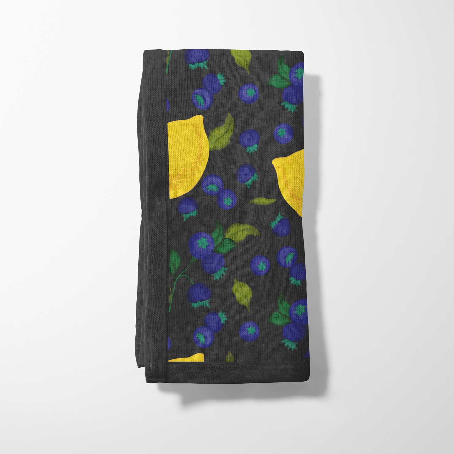 Spring Lemons Napkin in Dark Grey