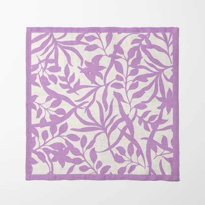 Figi Floral Napkin in Light Pink in Lightweight Linen