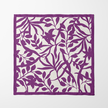 Figi Floral Napkin in Purple in Lightweight Linen